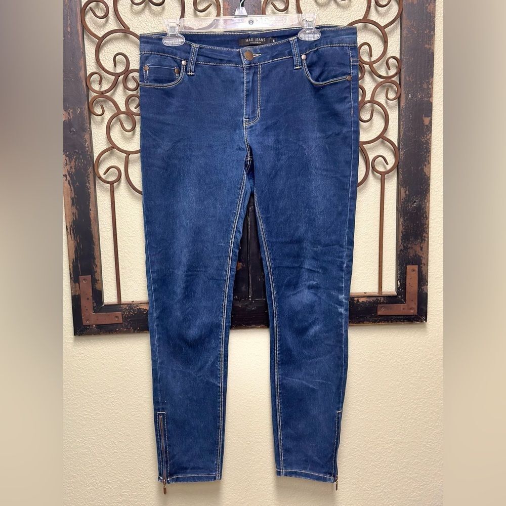 Max Jeans dark wash skimmer stretchy fitted style - Picture 1 of 5